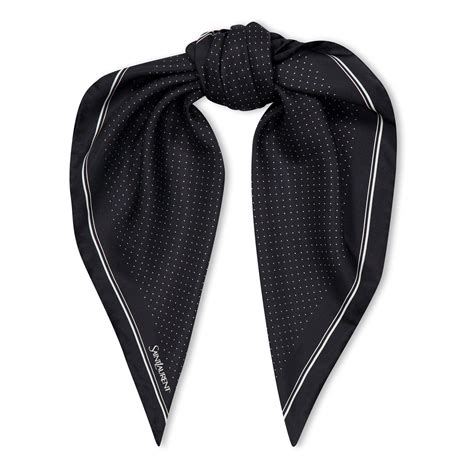 ysl bandana black|Bandana in dotted silk twill .